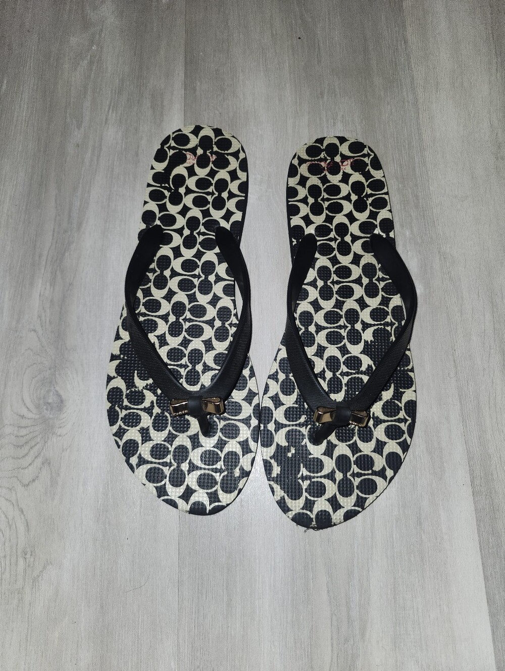 Coach "Amel" Monogram Jelly Flip-Flops